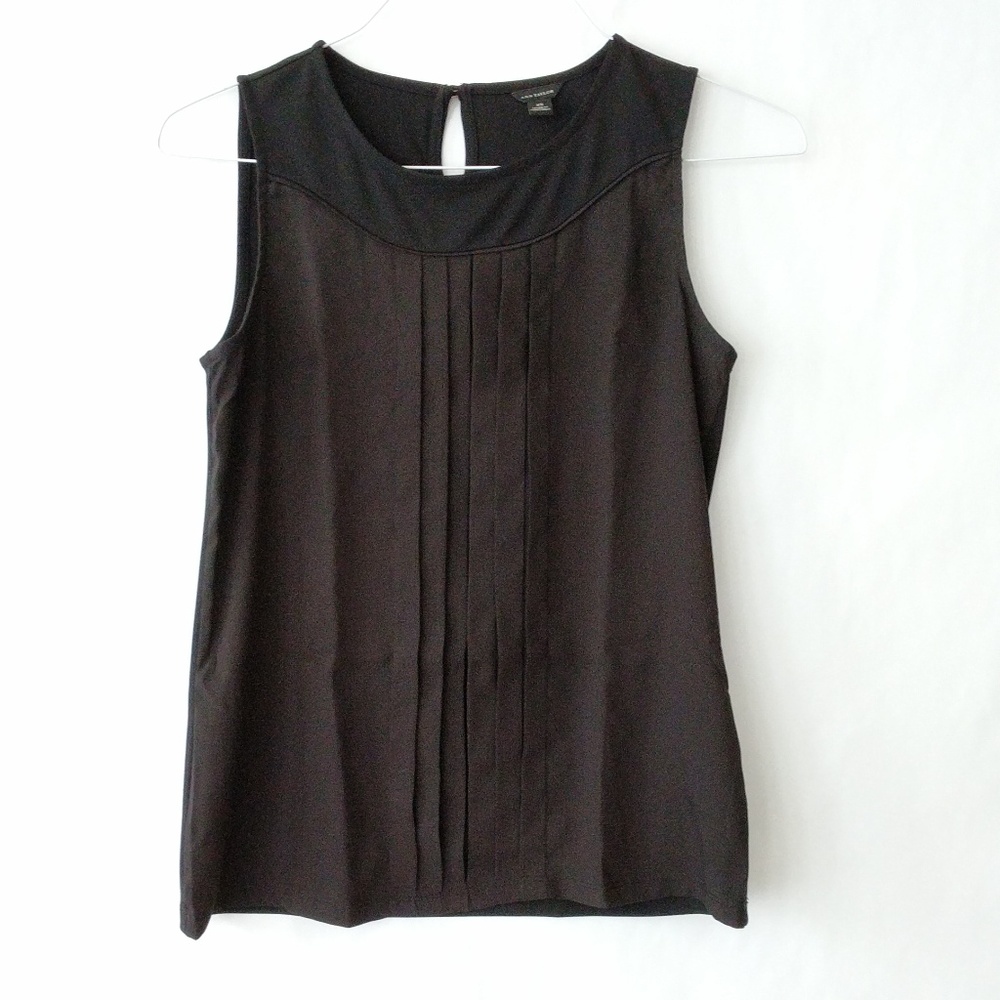 Ann Taylor Tank Top Black Sleeveless Blouse Career